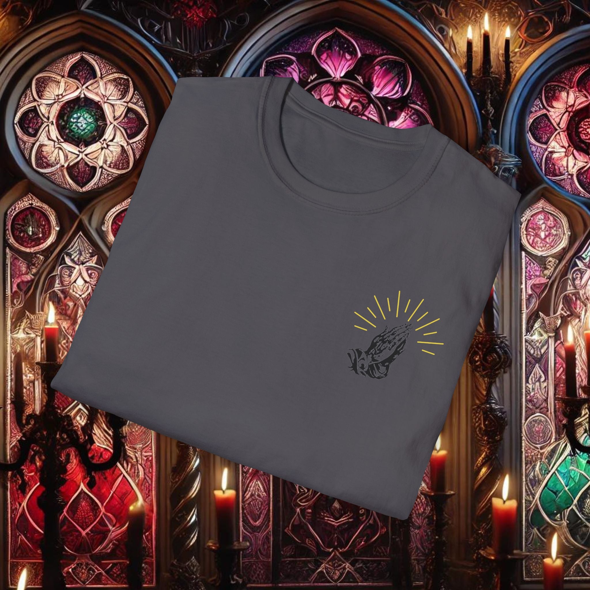 Shining Light Praying Hands T-Shirt