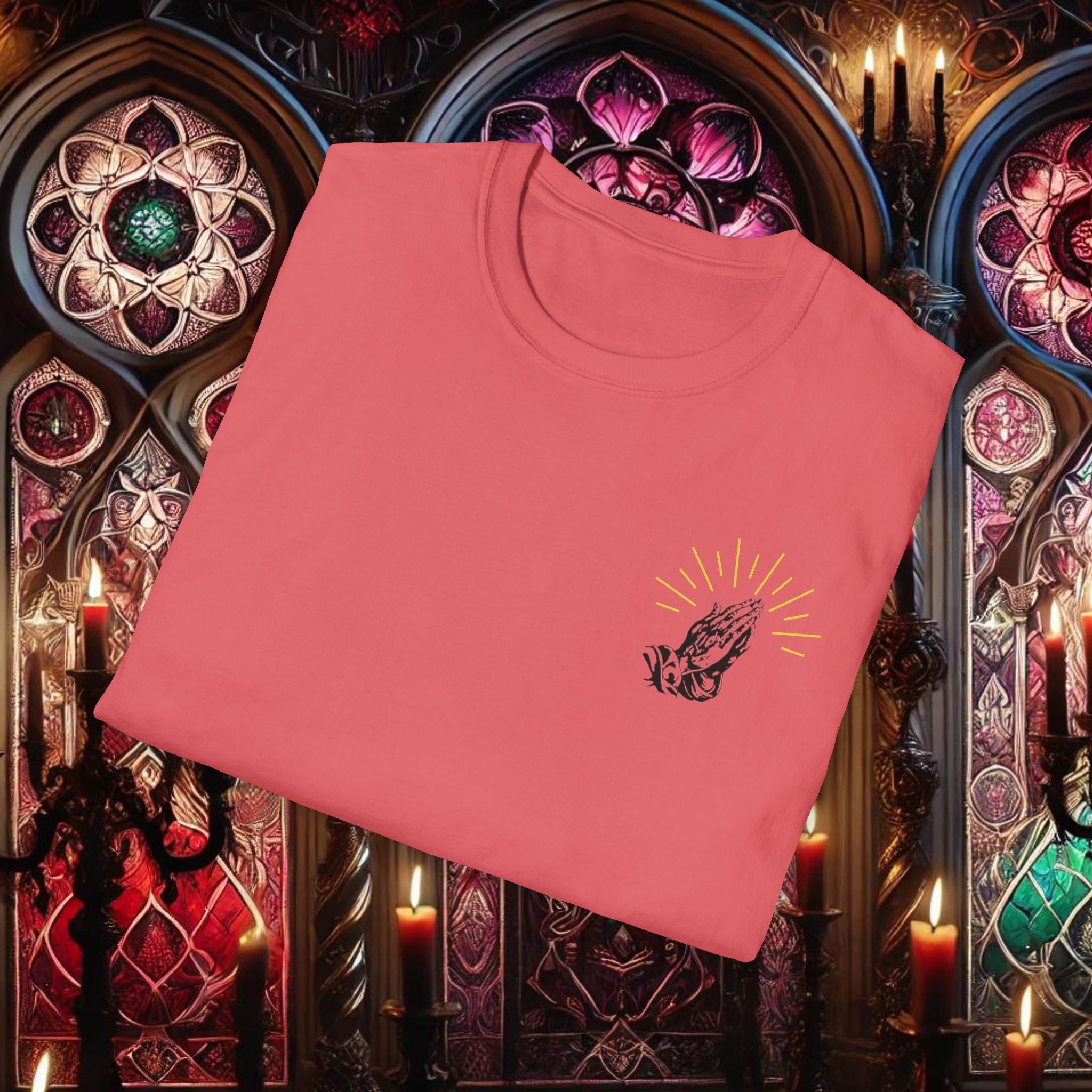 Shining Light Praying Hands T-Shirt