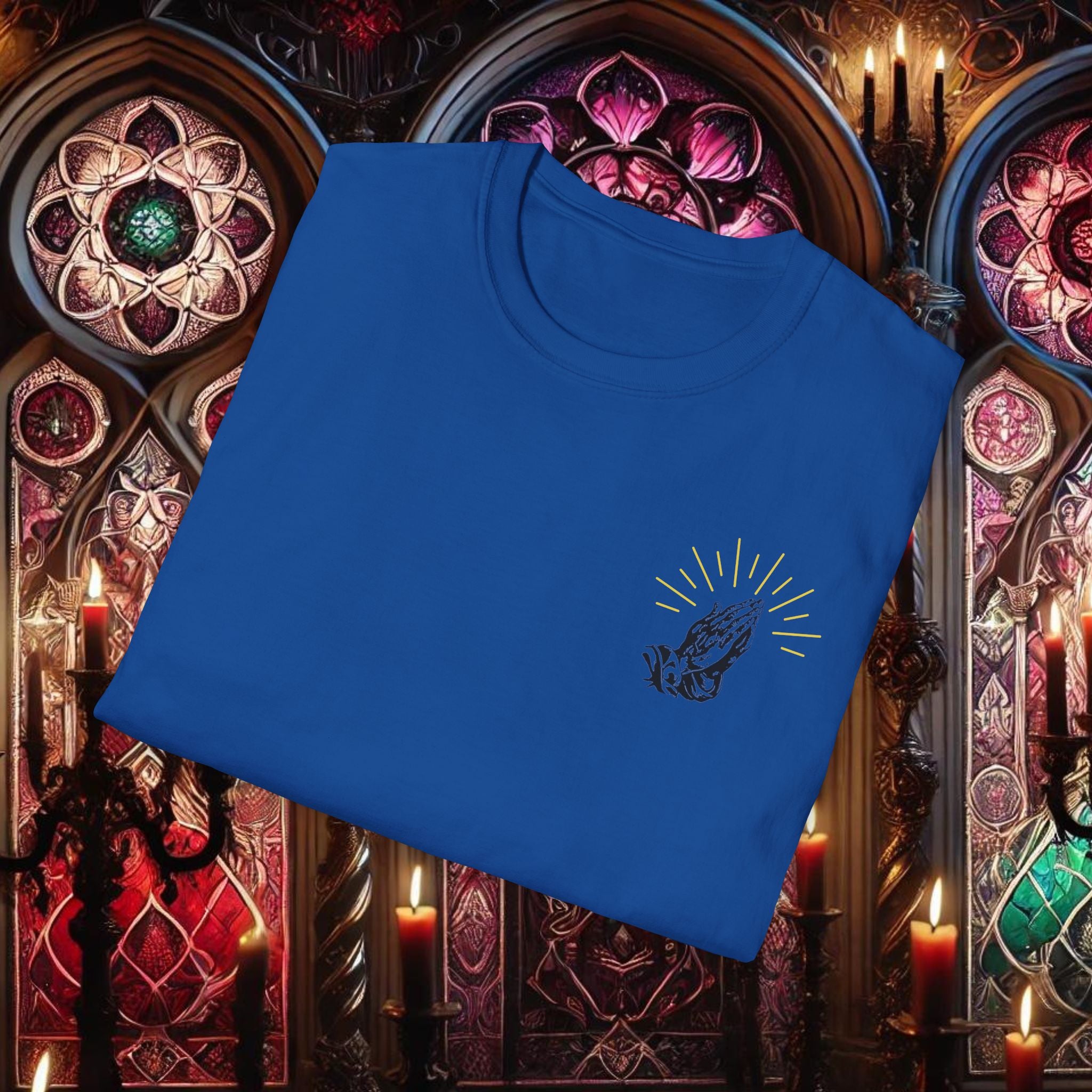 Shining Light Praying Hands T-Shirt