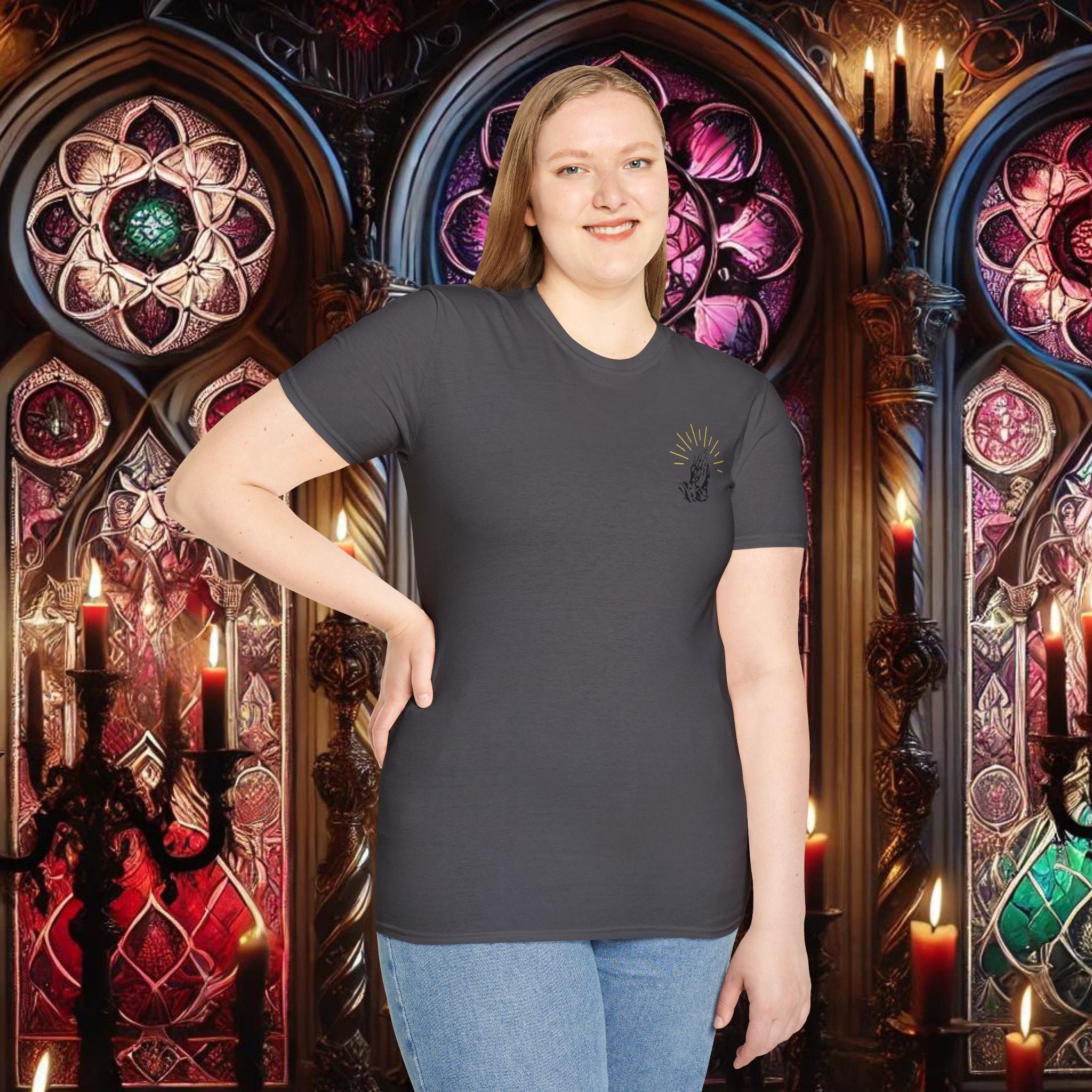 Shining Light Praying Hands T-Shirt