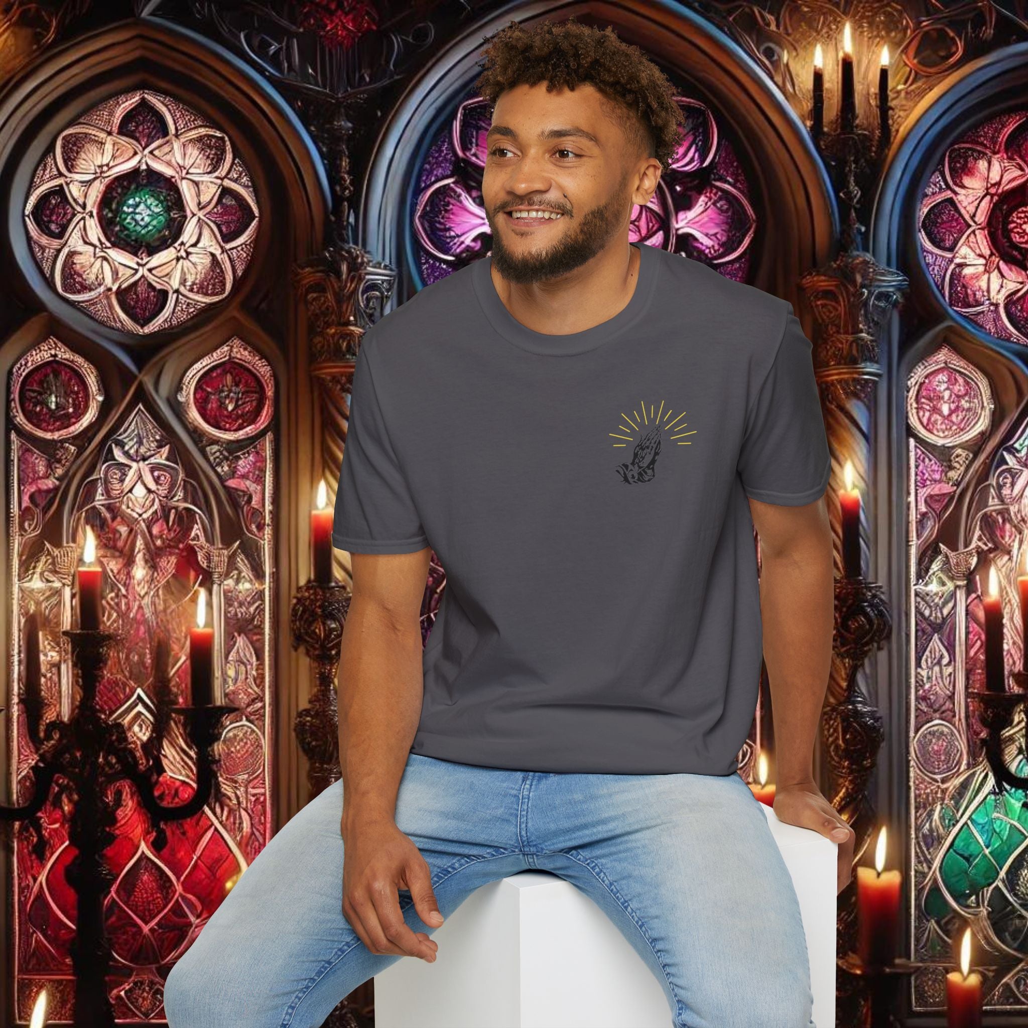 Shining Light Praying Hands T-Shirt