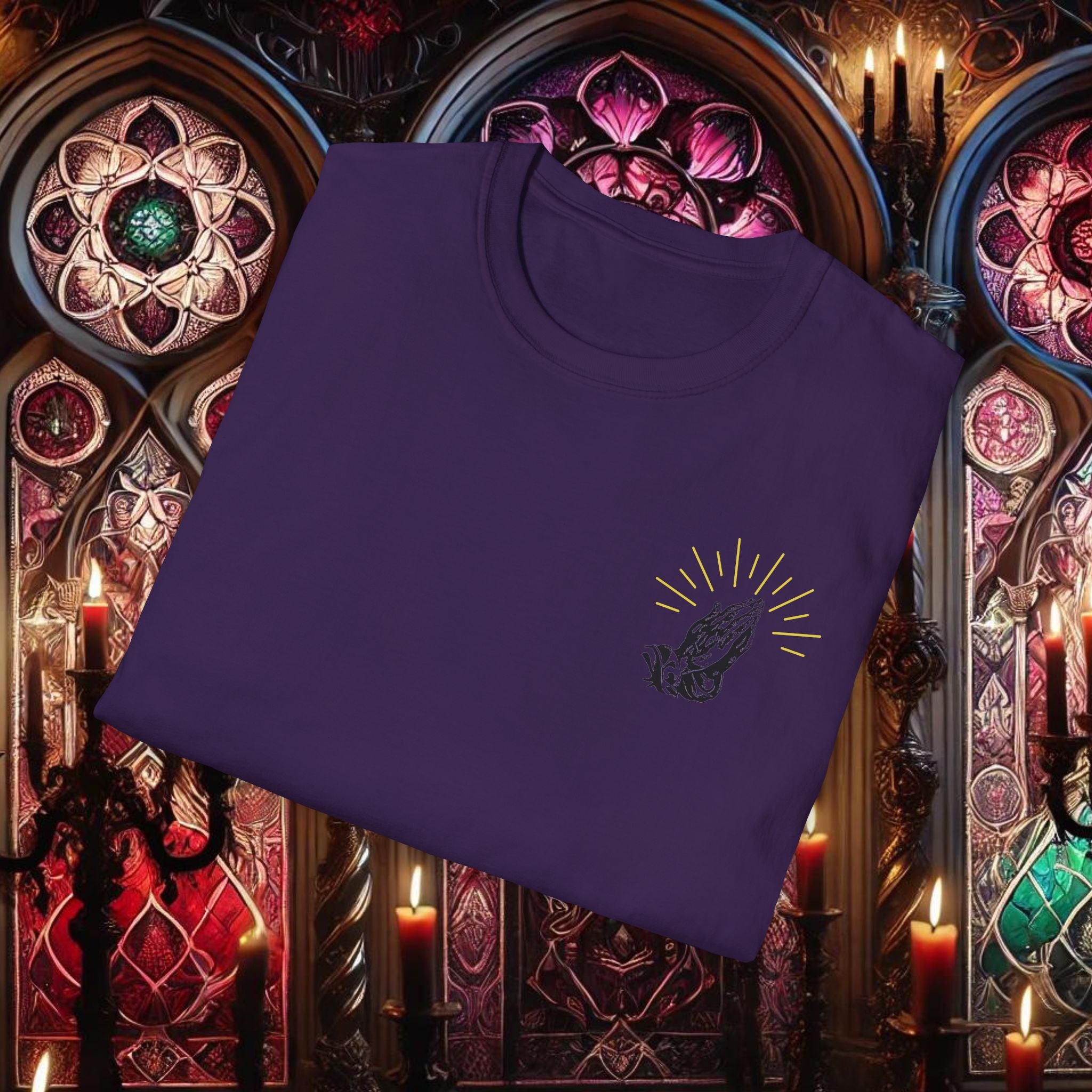 Shining Light Praying Hands T-Shirt