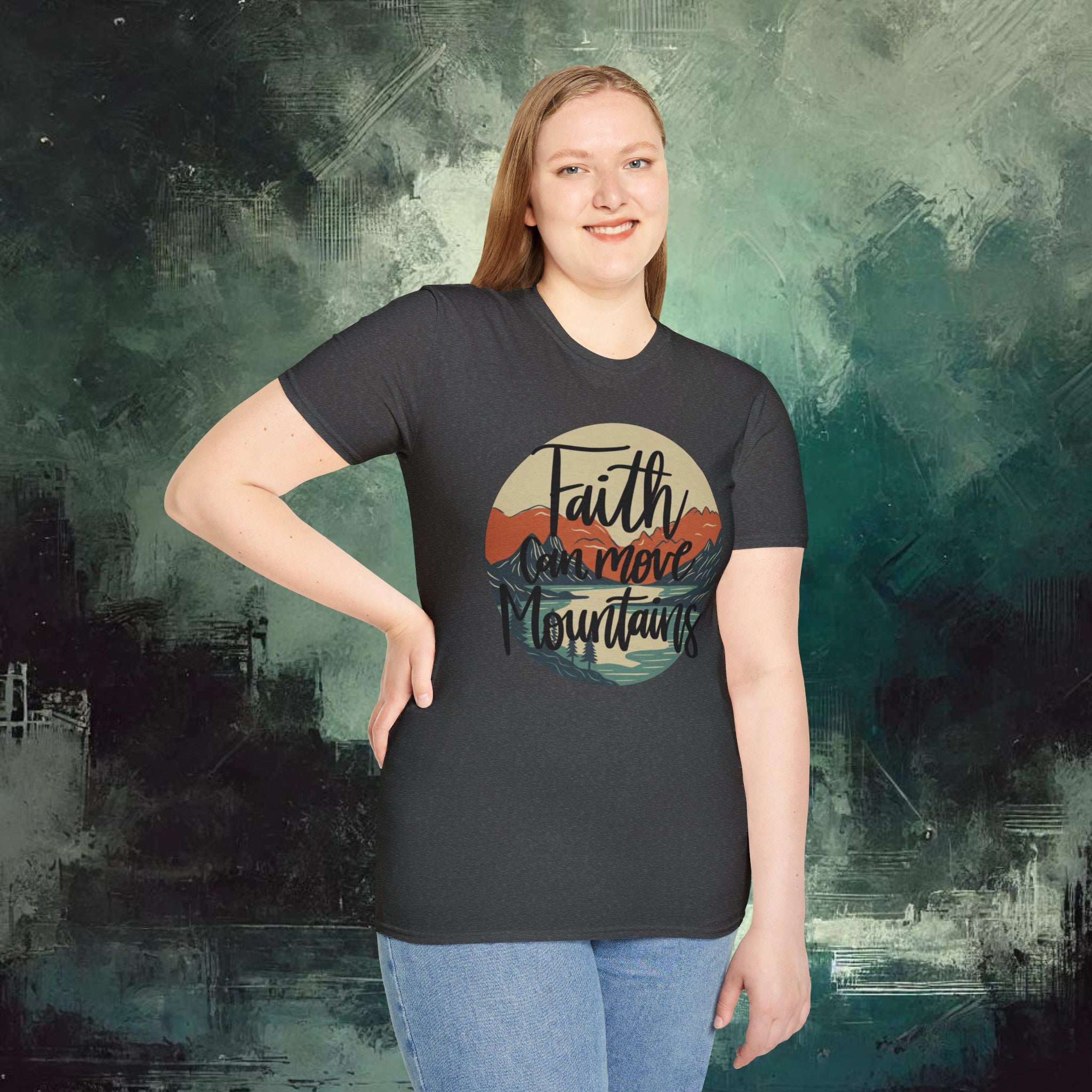 Moving Mountain with Faith  Softstyle T-Shirt