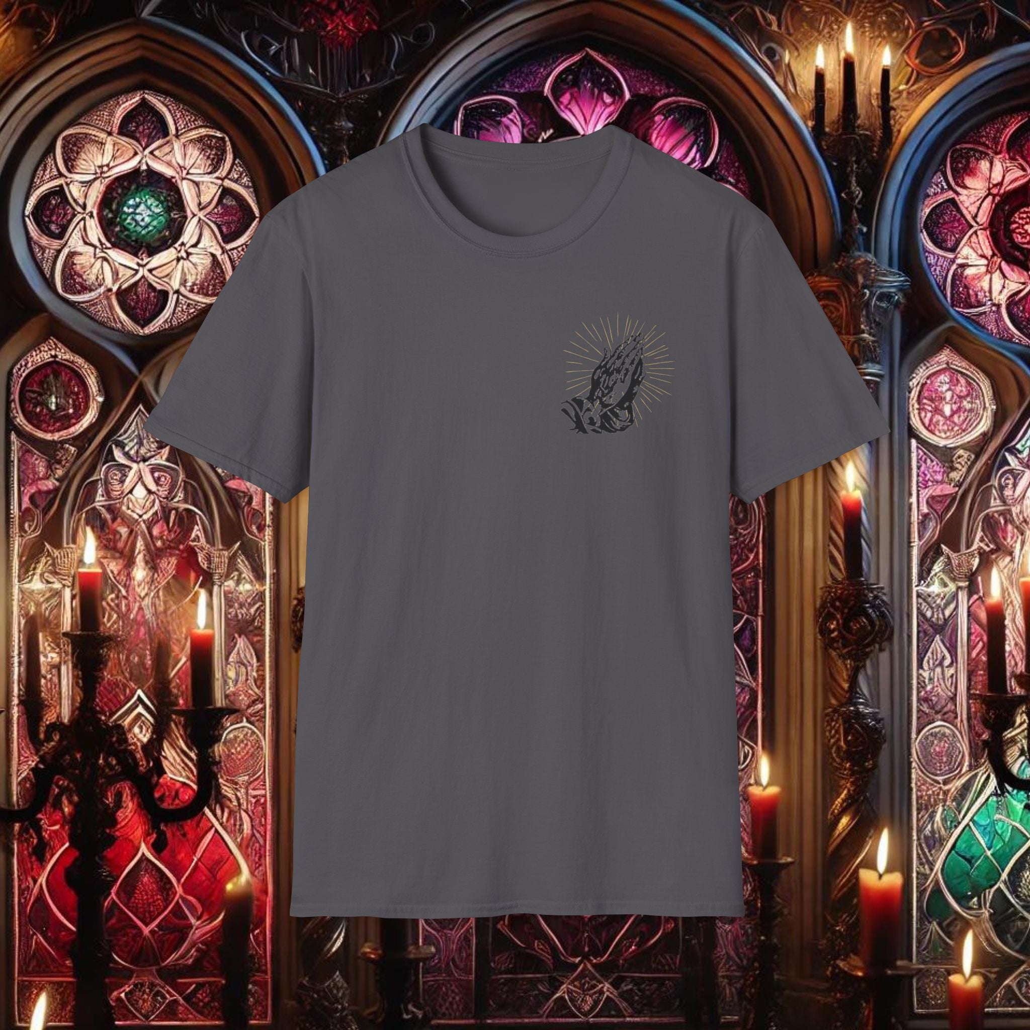 Shining Light Praying Hands T-Shirt