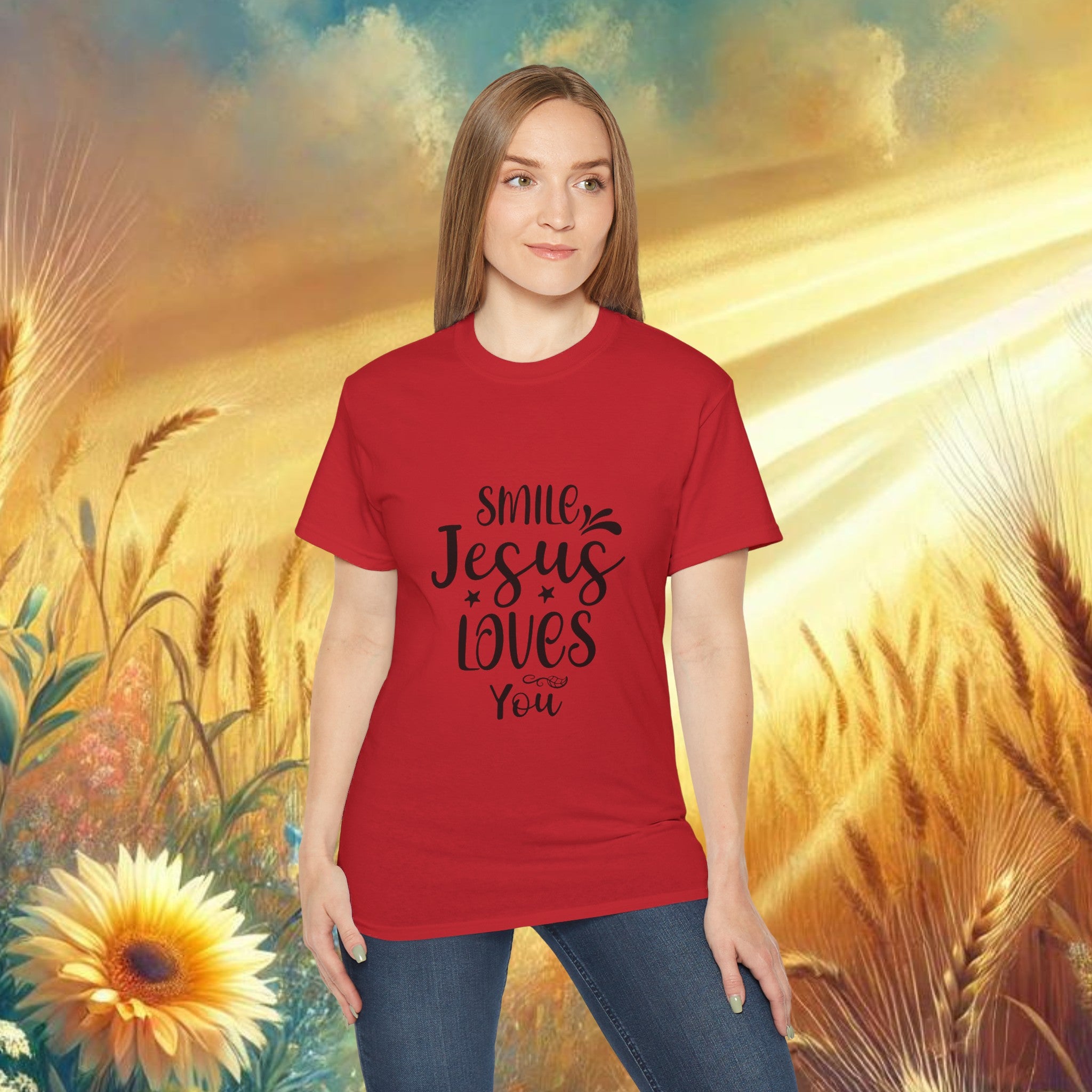 Smile Jesus Loves You Ultra Cotton Tee