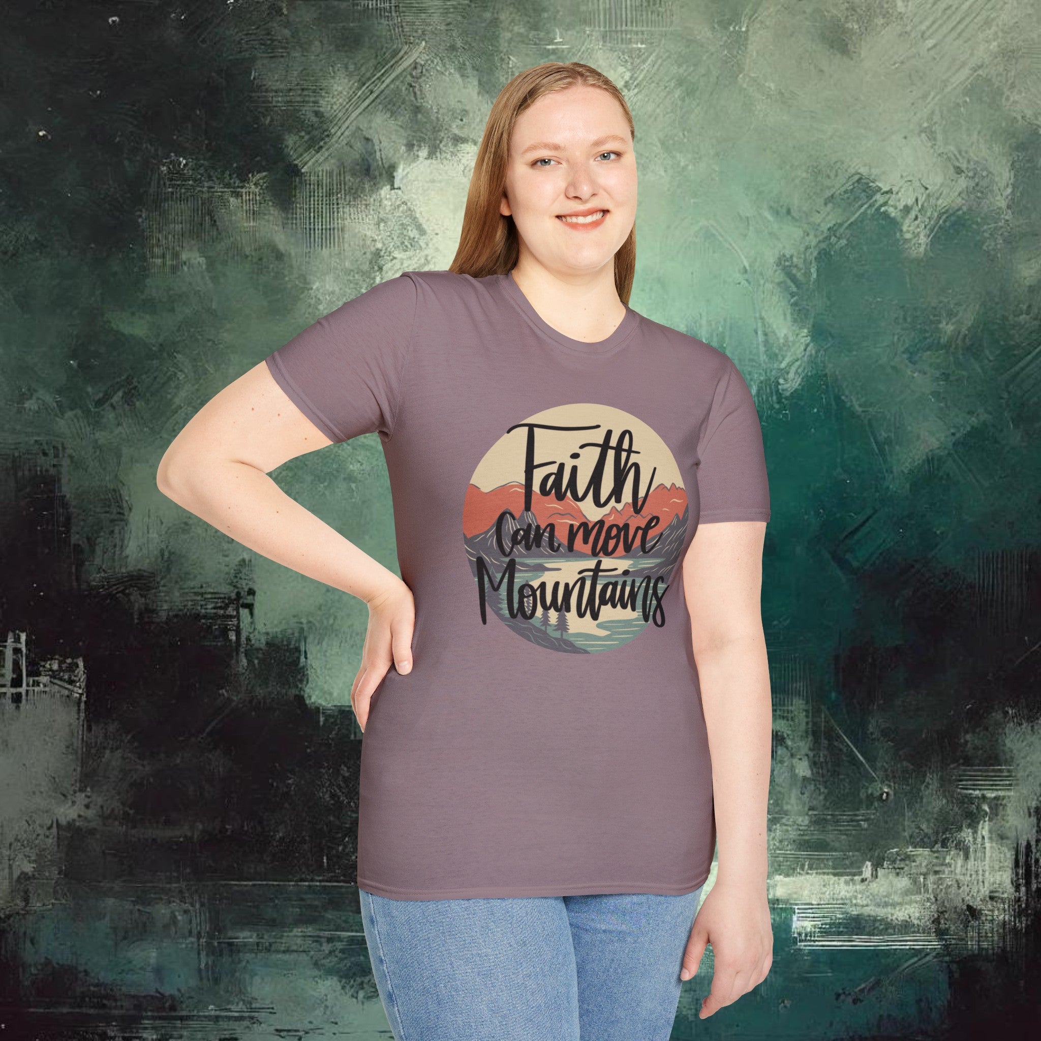 Moving Mountain with Faith  Softstyle T-Shirt