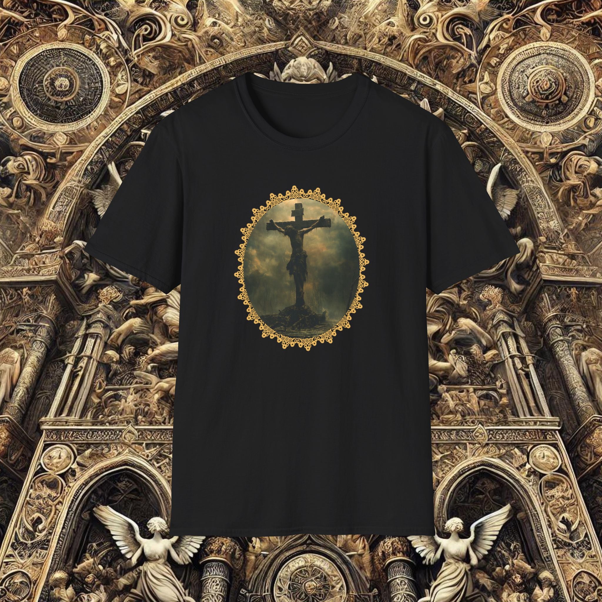 Crucifixion Gothic Art T-Shirt – Embrace the Faith