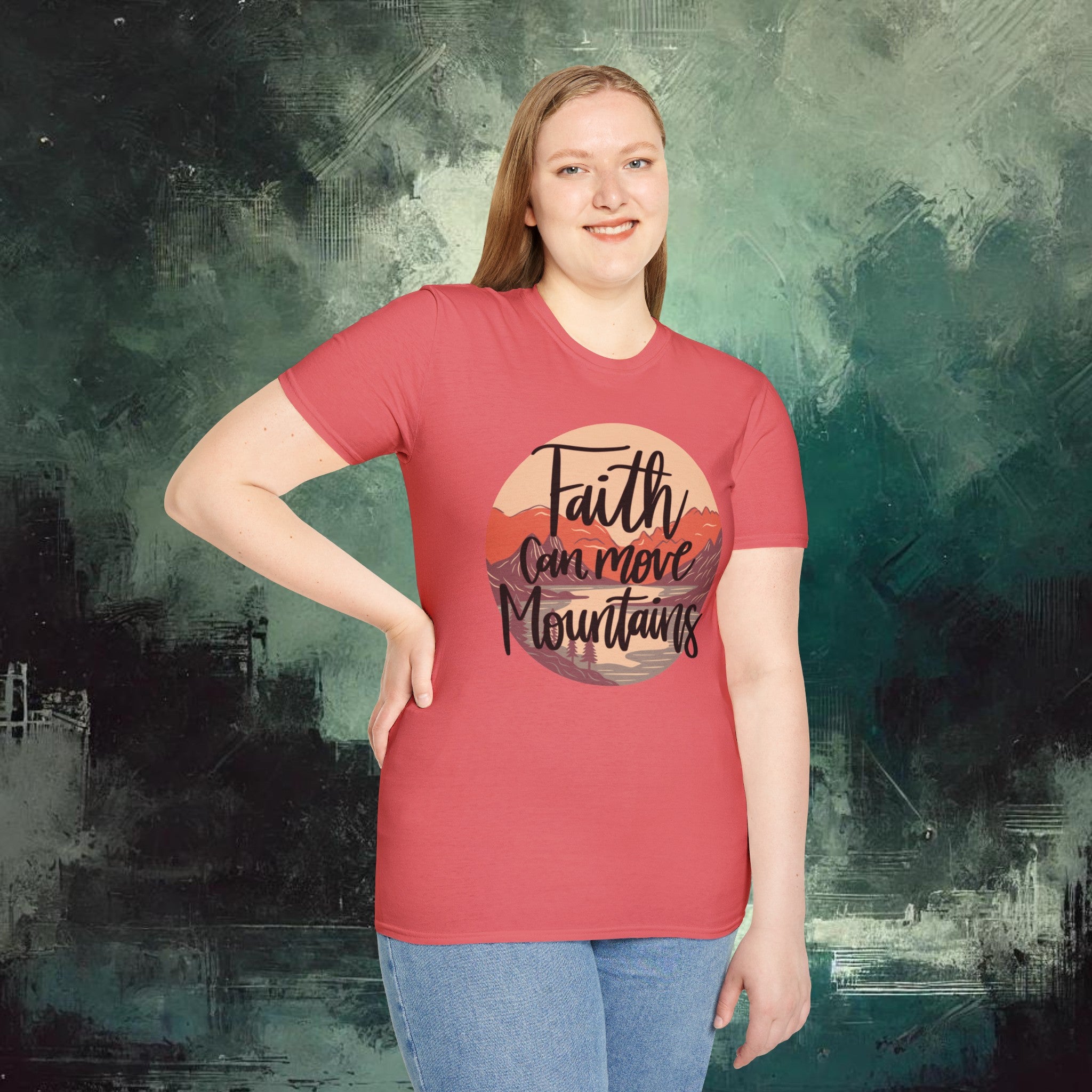 Moving Mountain with Faith  Softstyle T-Shirt