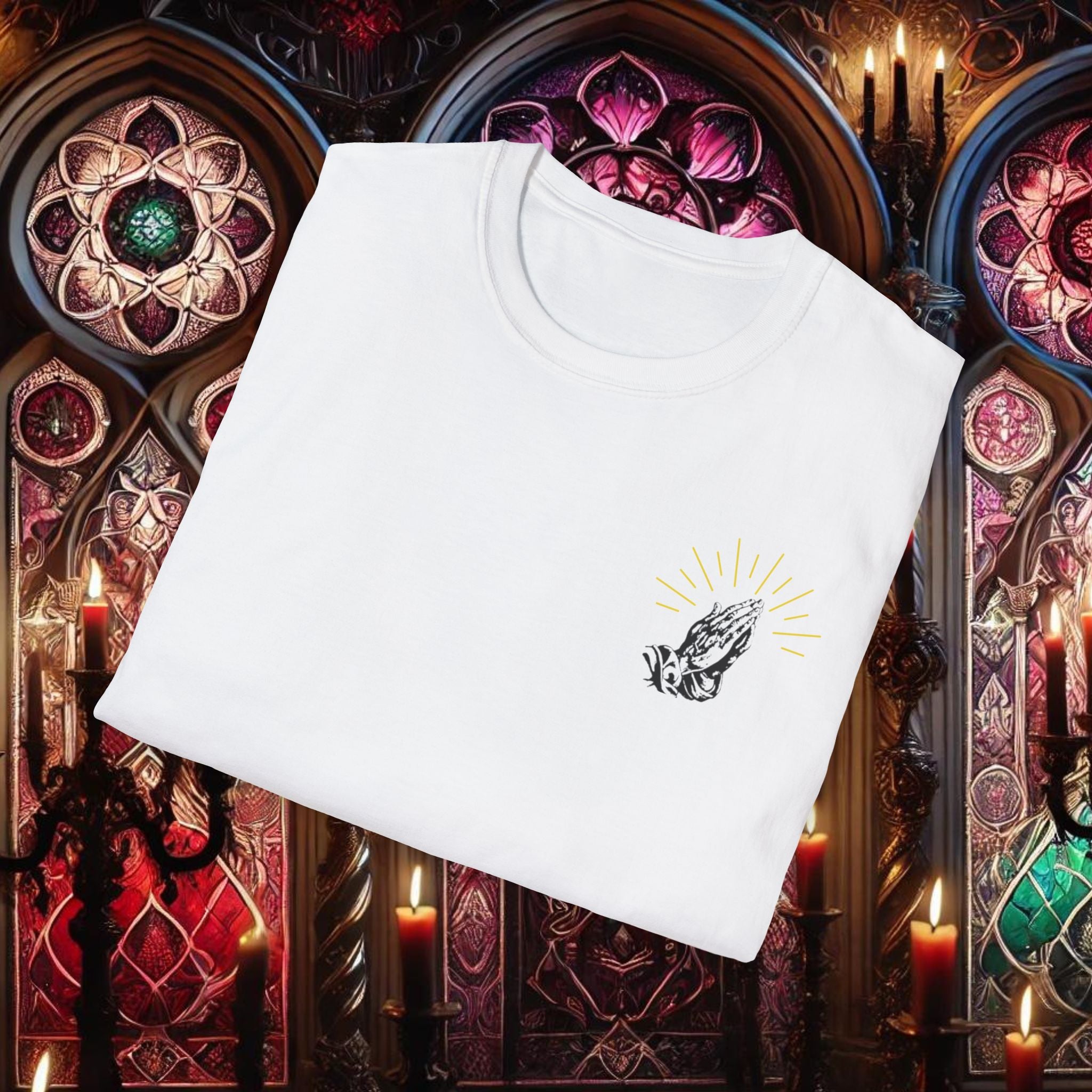 Shining Light Praying Hands T-Shirt